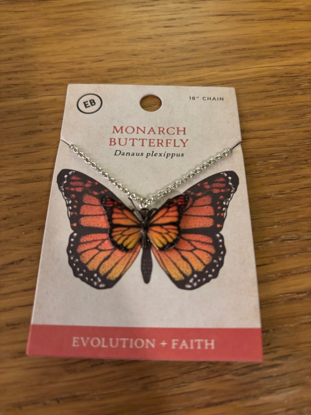 Earthbound Trading Company Monarch Butterfly Necklace pendant 18-inch chain NEW - Picture 3 of 7